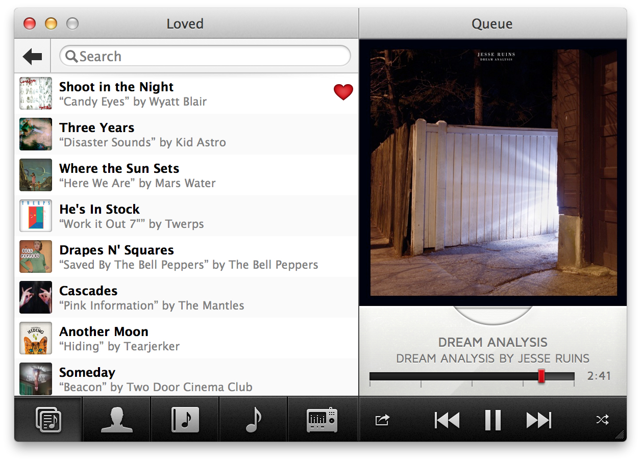 Loved Tracks from Exfm