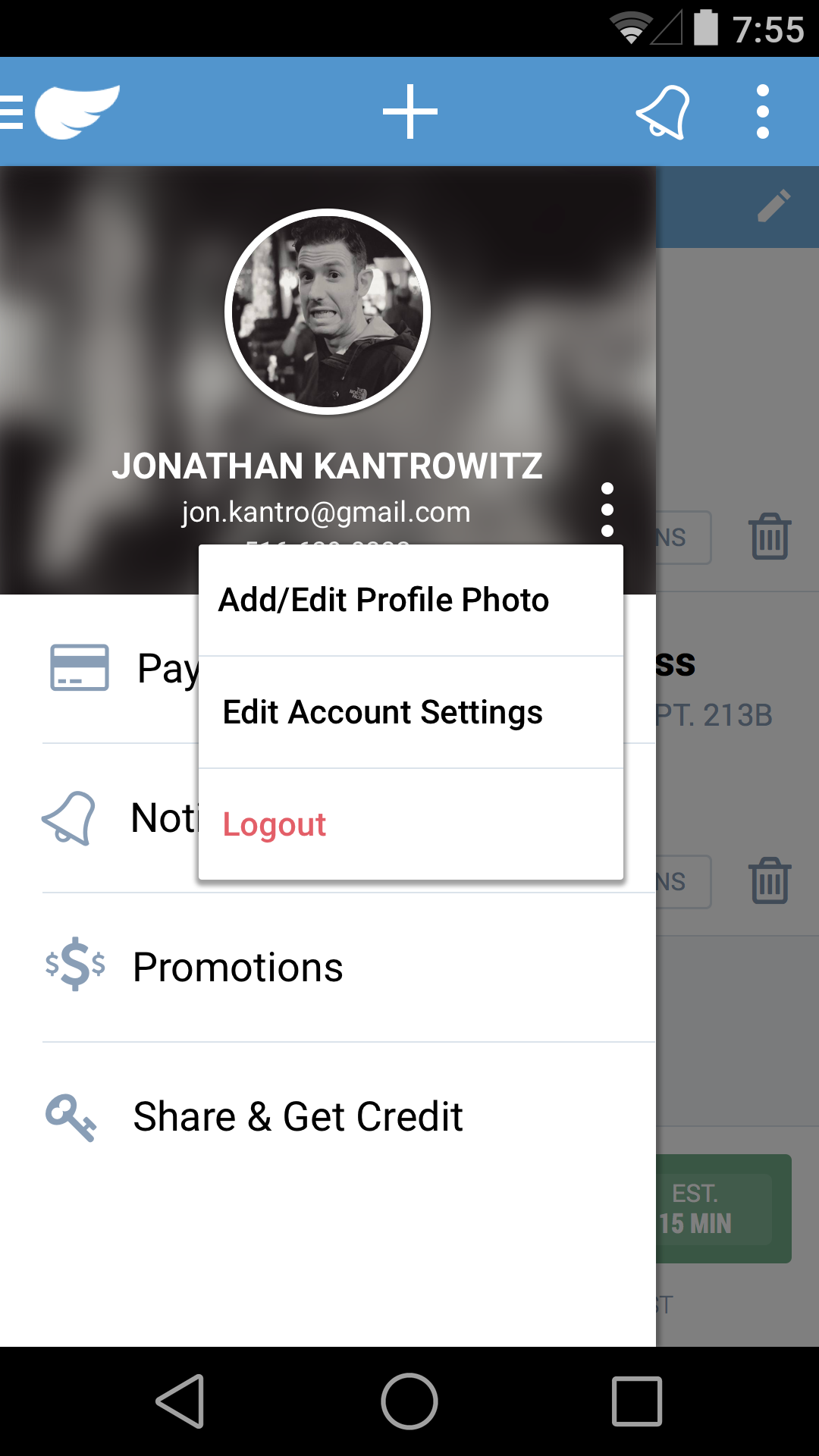Account Drawer