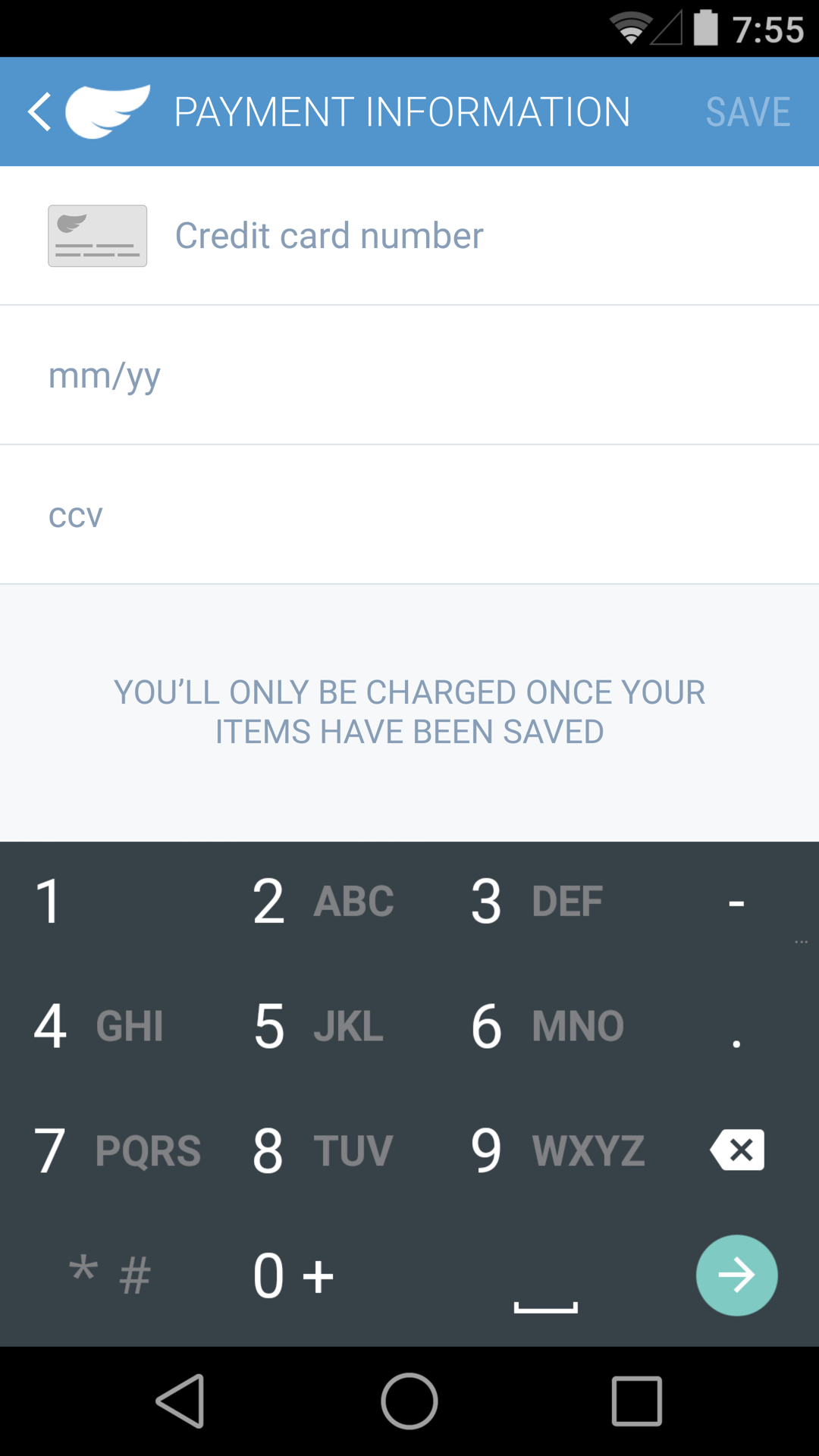 Credit Card Entry